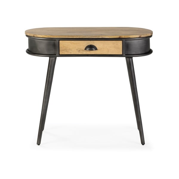 Čierny/v prírodnej farbe konzolový stolík 38x90 cm Delhi – MOME