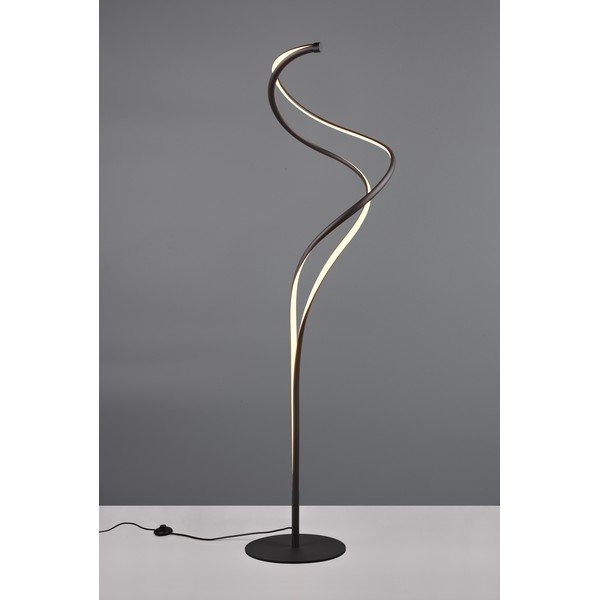 Čierna LED stojacia lampa s kovovým tienidlom (výška 160 cm) Nala – Trio Select-image-2