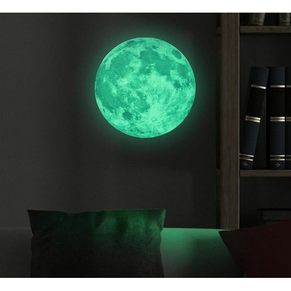 Nástenná svietiaca detská samolepka Ambiance Real Moon, ⌀ 30 cm-image-1