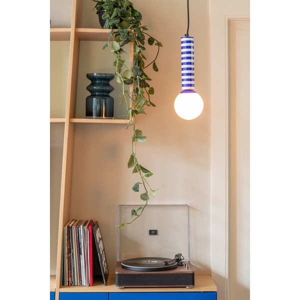 Modré kovové závesné svietidlo ø 12 cm Rayado Retro – Leitmotiv-image-1