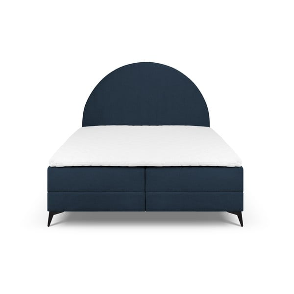 Tmavomodrá boxspring posteľ s úložným priestorom 160x200 cm Sunrise – Cosmopolitan Design-image-2