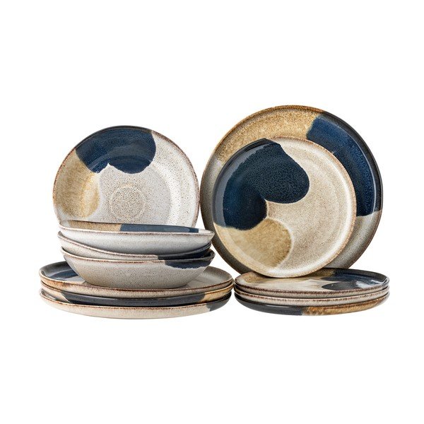 Kameninová jedálenská súprava 12 ks Jules – Bloomingville