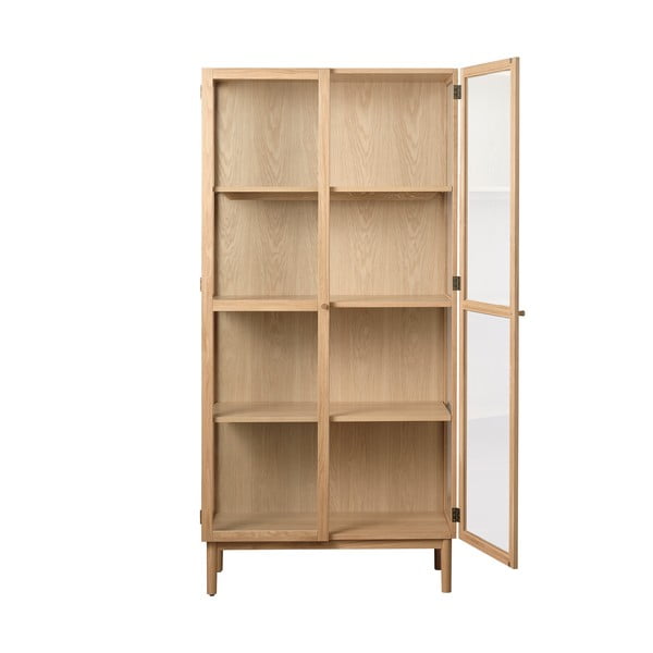 Vitrína z dubového dreva v prírodnej farbe 190x90 cm Elba – Unique Furniture-image-3