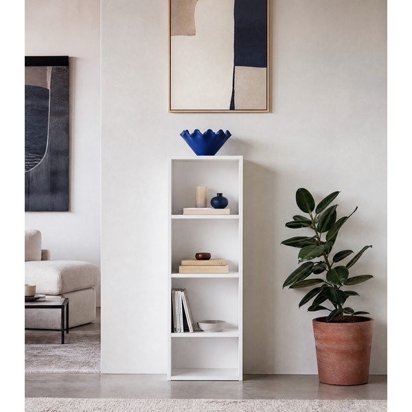 Biela knižnica 30x106x24 cm Cube – Casa Selección-image-1