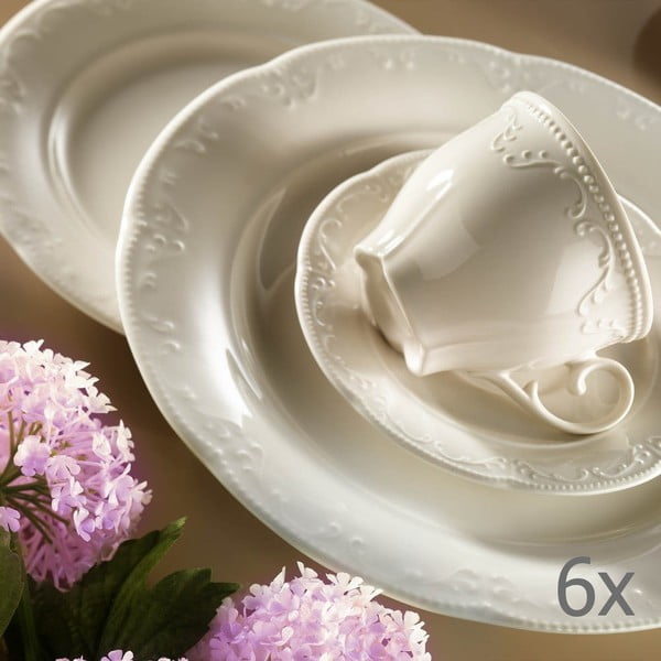 Súprava 6 porcelánových šálok s tanierikom Kutahya Elegance, 150 ml-image-1