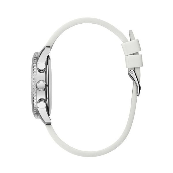 Dámske hodinky s bielym silikónovým remienkom Guess W1025L1-image-1
