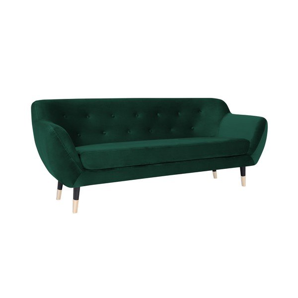 Zelená pohovka s čiernymi nohami Mazzini Sofas Amelie, 188 cm-image-2