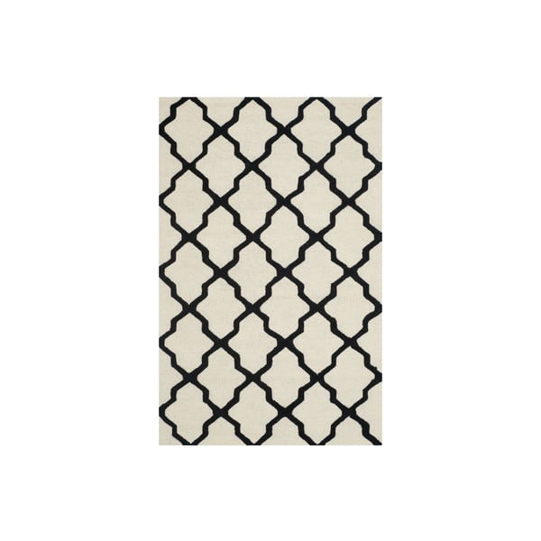 Vlnený koberec Ava 152x243 cm, biely/čierny
