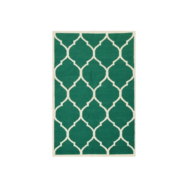 Ručne tkaný zelený koberec Green, 140x200 cm