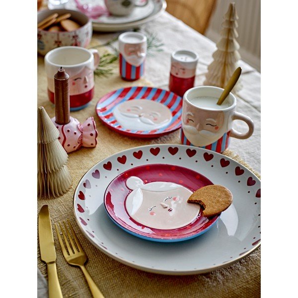 Červené dezertné kameninové taniere v súprave 2 ks s vianočným motívom ø 16 cm Granny – Bloomingville-image-1