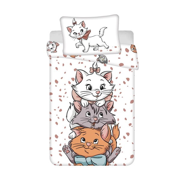 Biela bavlnená detská obliečka do postieľky 100x135 cm Marie Cat "Friends" – Jerry Fabrics