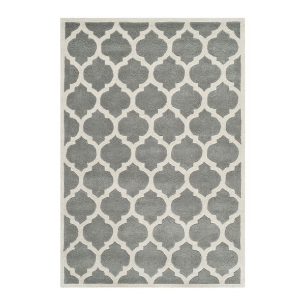 Sivo-biely vlnený koberec Safavieh Camilla Area, 152 × 243 cm