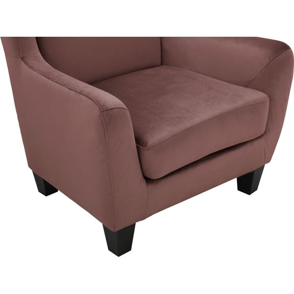 Ružové zamatové kreslo ušiak Zhili - Støraa-image-1