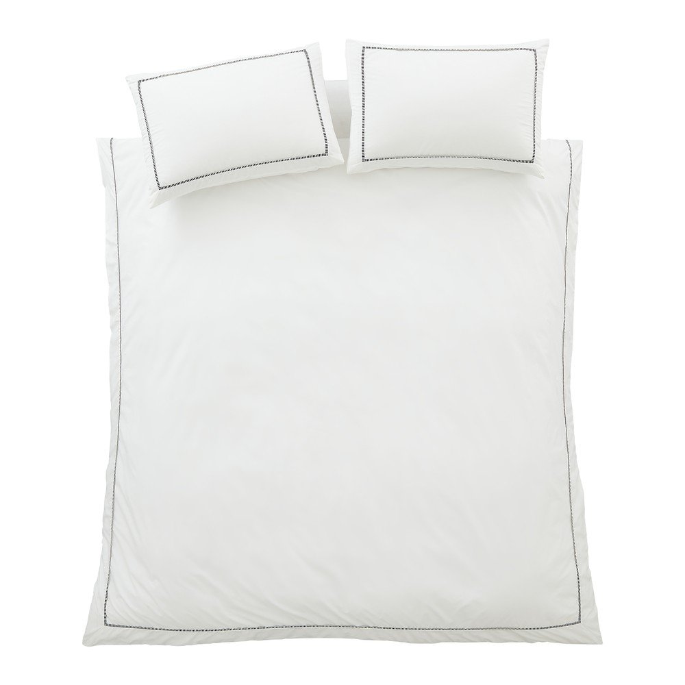 Biele obliečky na jednolôžko z bavlneného perkálu 135x200 cm Contrast Trim – Bianca