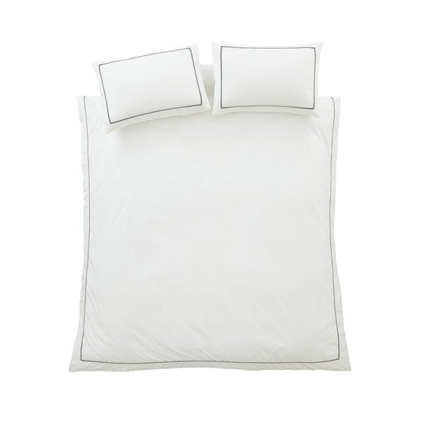 Biele obliečky na jednolôžko z bavlneného perkálu 135x200 cm Contrast Trim – Bianca