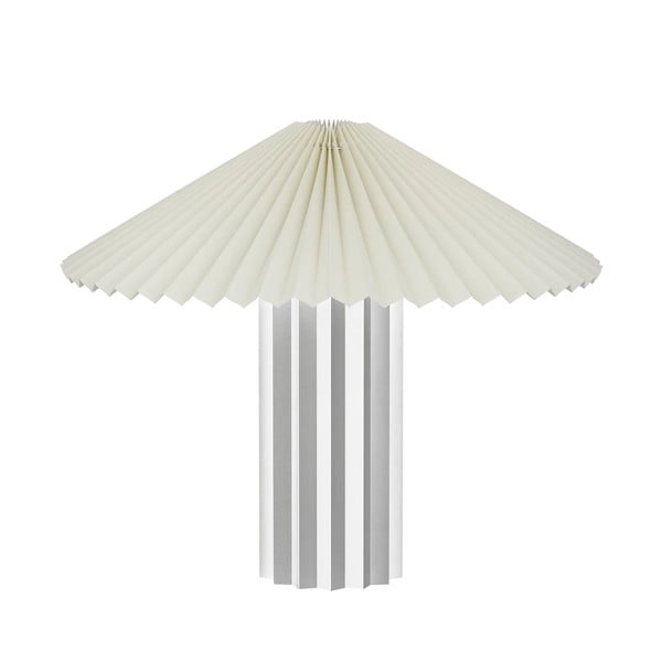 Biela/v striebornej farbe stolová lampa so stmievačom s textilným tienidlom (výška  36 cm) Taite – Blomus