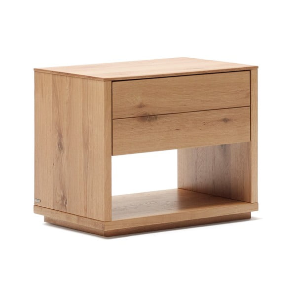 Nočný stolík v dekore duba v prírodnej farbe Alguema – Kave Home-image-2