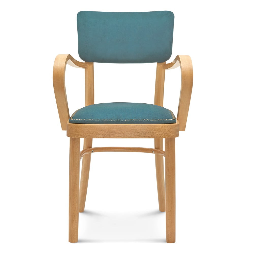 Drevená stolička s modrým čalúnením Fameg Lone