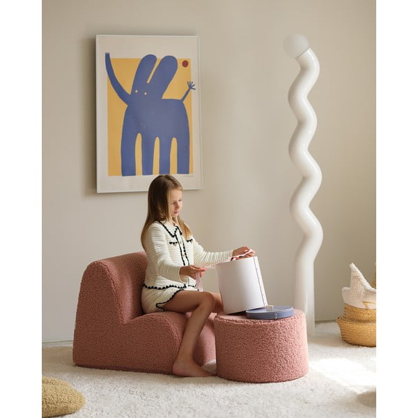 Ružový detský puf z textílie buklé – Wigiwama-image-3