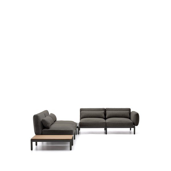 Tmavosivá čalúnená záhradná pohovka (do L) Sorells – Kave Home-image-3