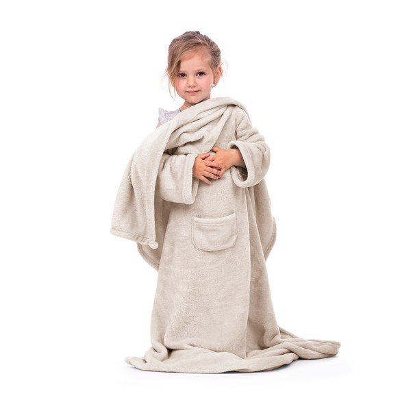 Béžová detská televízna deka s rukávmi DecoKing Lazykids-image-2