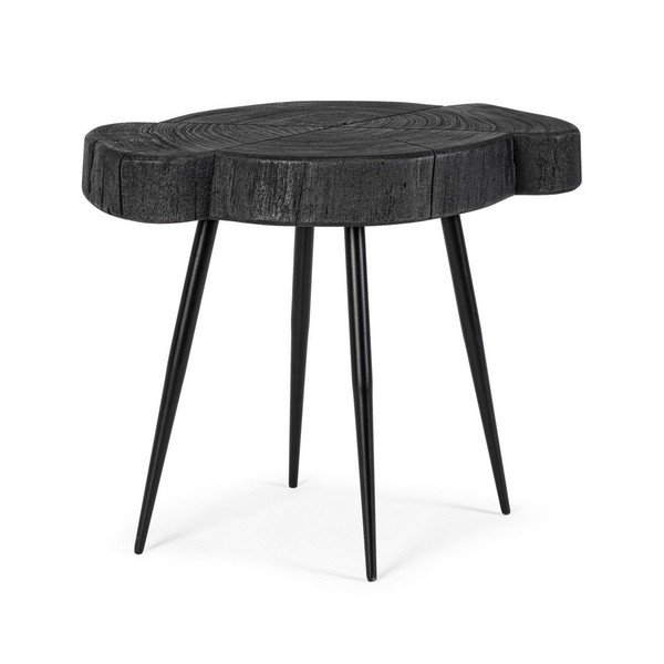 Čierny konferenčný stolík s doskou z akácie 35x45 cm Zakia – Bizzotto