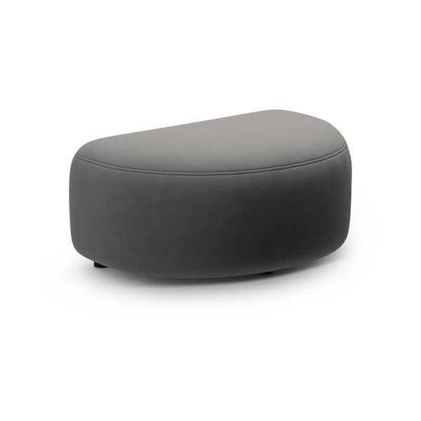 Tmavosivá zamatová podnožka Kate – Micadoni 