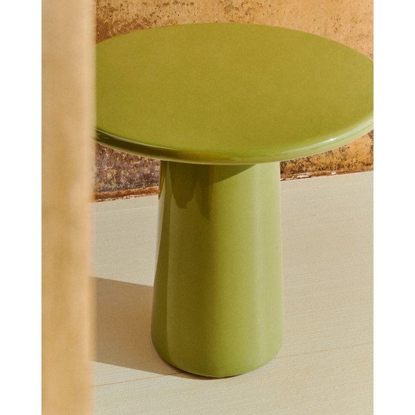 Betónový okrúhly Záhradný konferenčný stolík ø 65 cm Albanella – Kave Home-image-3