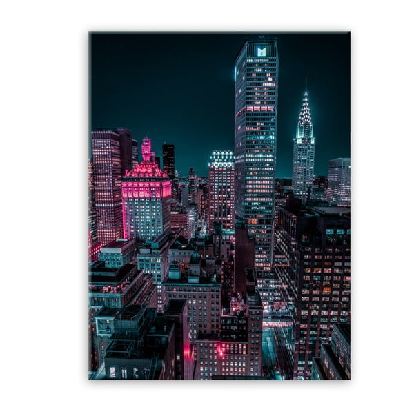 Obraz Styler Glasspik Neon Manhattan, 80 × 120 cm