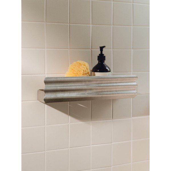 Nástenná nerezová kúpeľňová polička v striebornej farbe Olbi – noo.ma-image-1