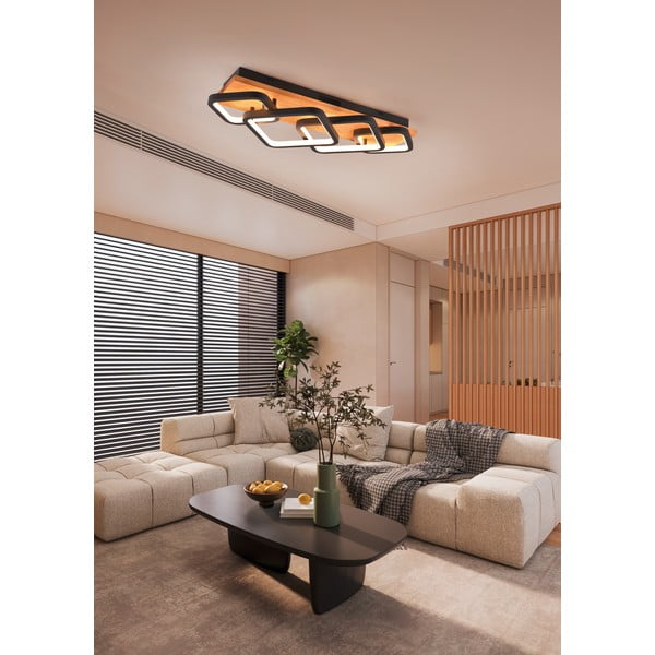 LED stmievateľné stropné svietidlo v čierno-prírodnej farbe 32x72 cm Rama – Trio-image-1