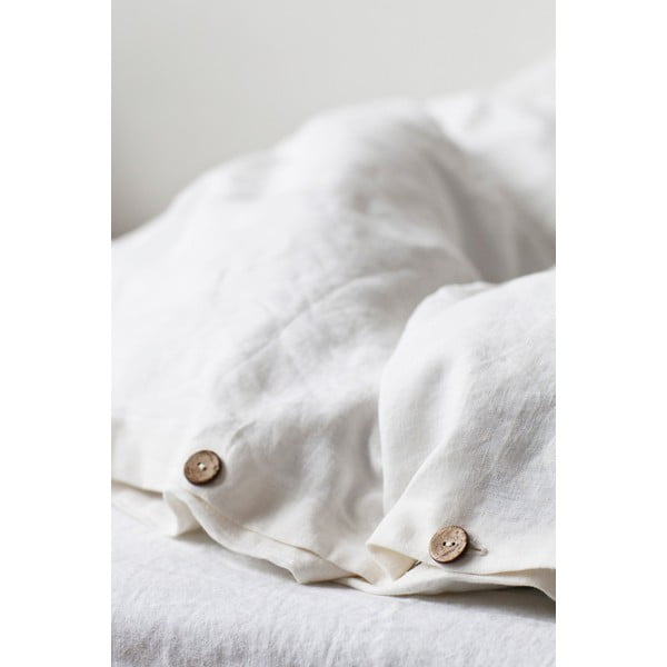 Biela ľanová obliečka na perinu Linen Tales, 200 x 200 cm-image-3