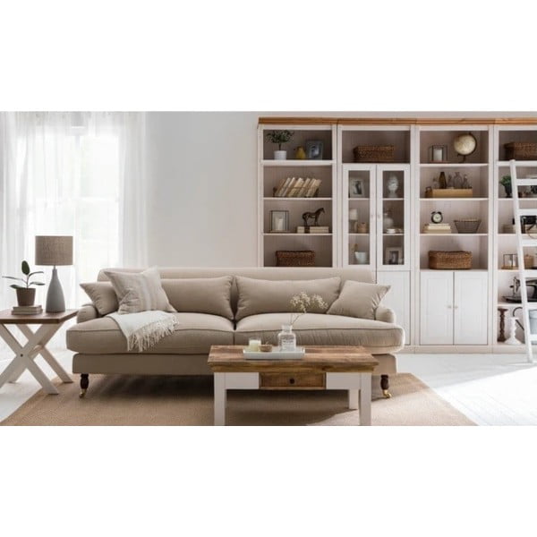 Biela knižnica z borovicového dreva 296x223 cm Anita – Støraa-image-1