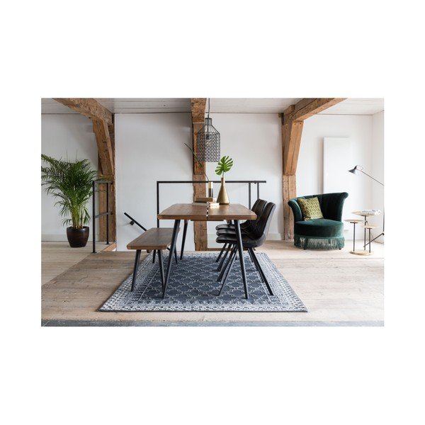 Lavica s čiernymi oceľovými nohami Dutchbone Alagon, dĺžka 180 cm-image-4