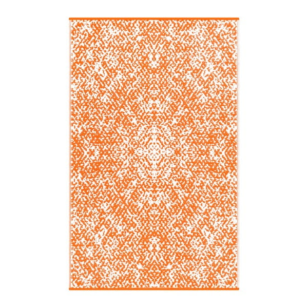 Oranžovo-biely obojstranný koberec vhodný aj do exteriéru Green Decore Gatra, 120 × 180 cm