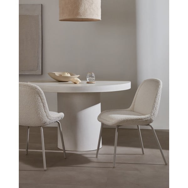 Betónový okrúhly záhradný jedálenský stôl ø 120 cm Aiguablava - Kave Home-image-1