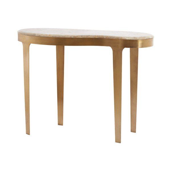 Konzolový stolík s mramorovou doskou v bronzovej farbe/taupe 40x110 cm Giulio – Light & Living-image-3