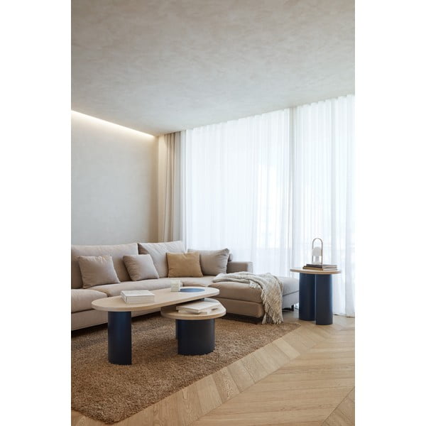 Modrý/v prírodnej farbe konferenčný stolík v dekore jaseňa 50x120 cm Nori – Teulat-image-1