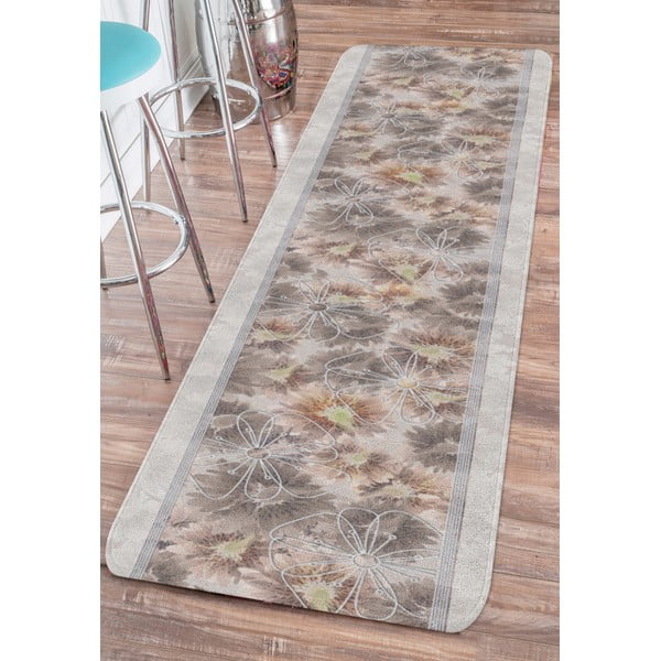 Béžový prateľný behúň 58x140 cm Blooming – Oyo Concept-image-1