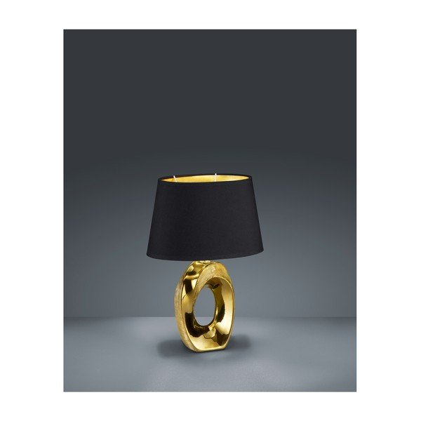 Stolová lampa v čierno-zlatej farbe z keramiky a tkaniky Reality Taba, výška 33 cm-image-1