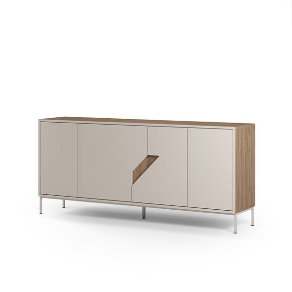 Komoda v dekore duba v krémovo-prírodnej farbe 180x80x40 cm Lilou – Marckeric-image-3