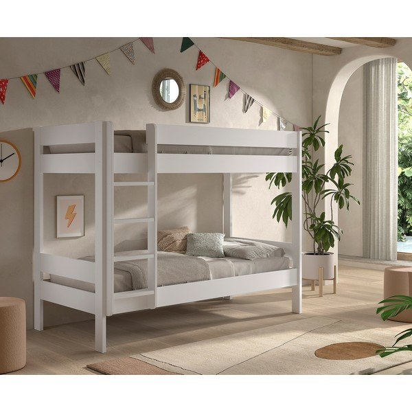 Biela poschodová detská posteľ s roštom 90x200 cm Primo – Vipack-image-1