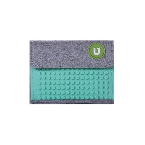 Pixelová peňaženka grey/aqua green