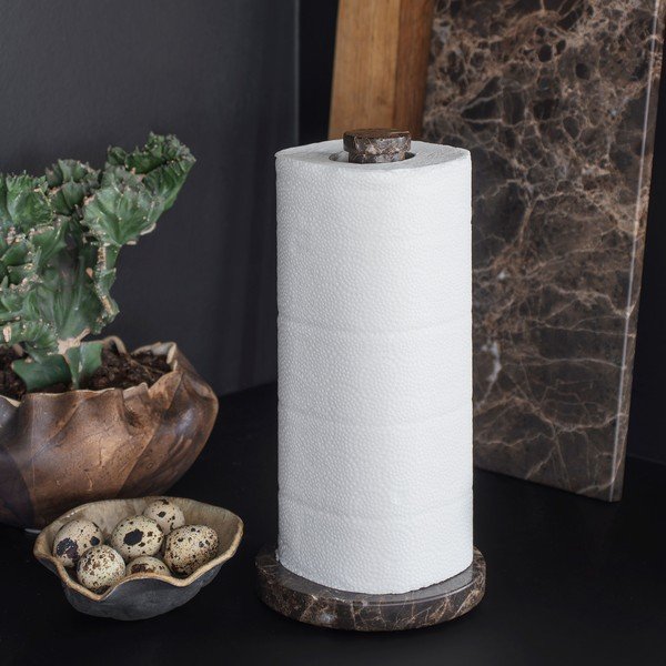 Tmavohnedý mramorový držiak na kuchynské utierky ø 12,5 cm Marble – Mette Ditmer Denmark-image-2