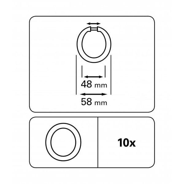 Krúžky na rozpernú tyč v súprave 10 ks - Gardinia-image-1