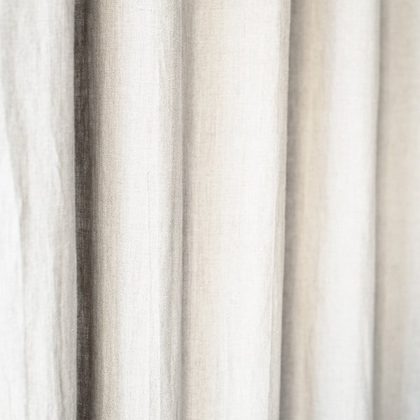 Krémovobiely ľanový záves s tunelom Linen Tales Night Time, 250 x 140 cm-image-1