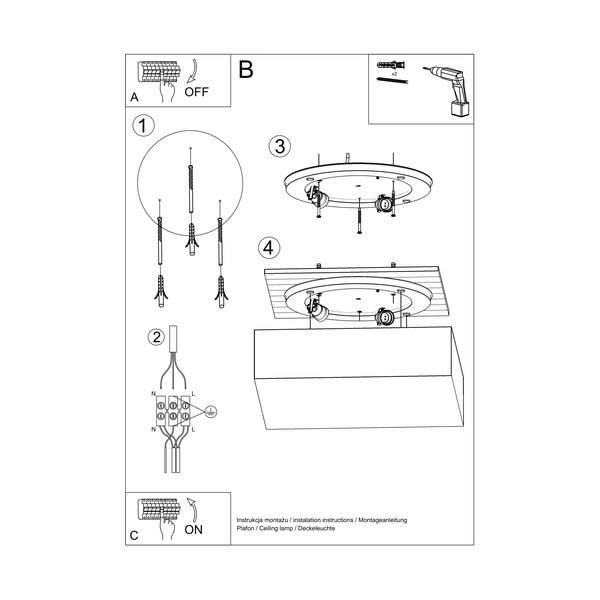 Sivé stropné svietidlo Sollux Mitra Ceiling-image-4