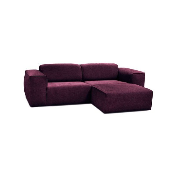 Fialová trojmiestna pohovka s pufom Cosmopolitan Design Phoenix-image-1