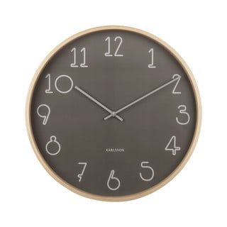 Antracitovosivé nástenné hodiny Karlsson Sencillo, ø 40 cm