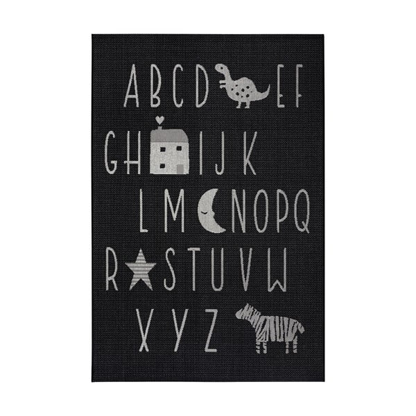 Čierny detský koberec Ragami Letters, 160 x 230 cm